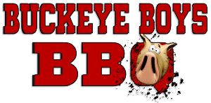 A logo for buckeye boys bbq with a pig on it