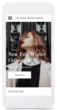 Mobile phone screen: Woman in stylish fall outfit, 