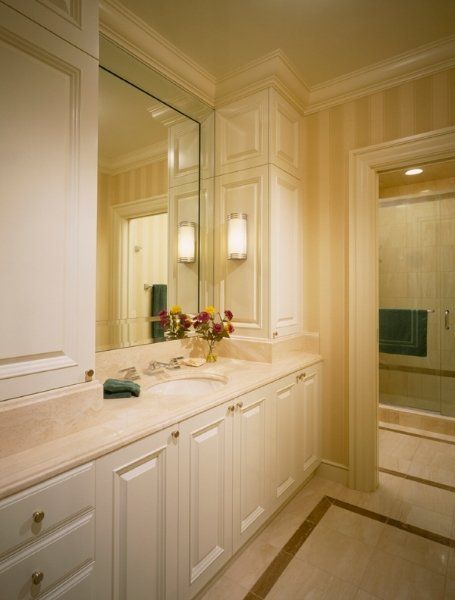 Bathroom White Cabinets — Chicago, IL — Allan J. Grant and Associates