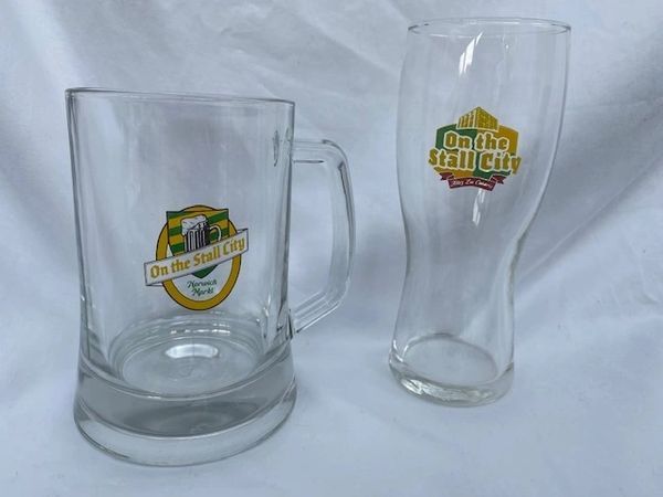 On the Stall City beer glasses