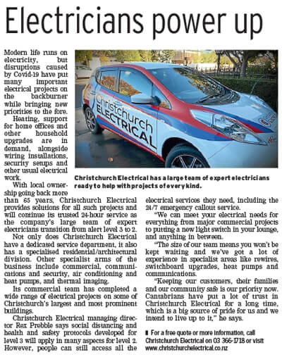Christchurch Electrical Press release Christchurch Electrical Press release