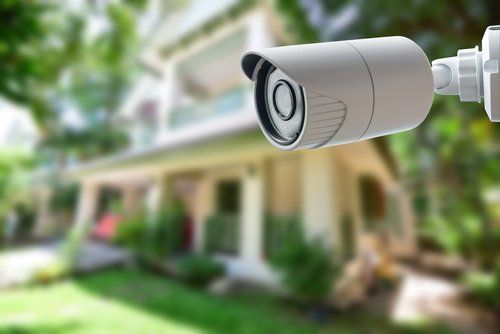 CCTV camera outside out of focus home