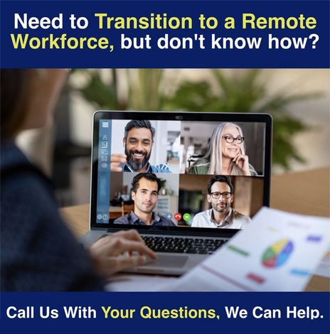A person is using a laptop with a group of people on the screen.