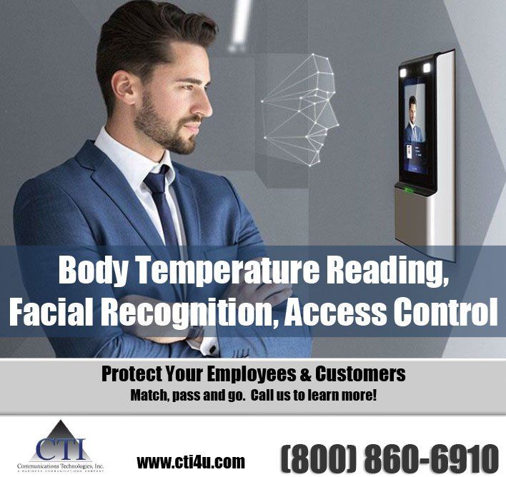 employee at facial scanner