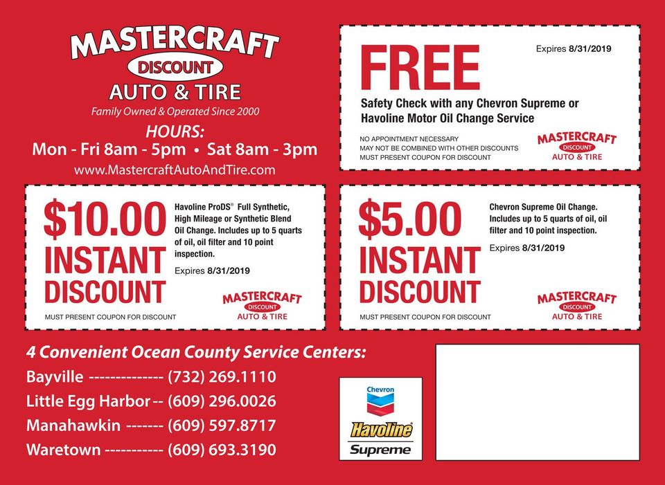 Mastercraft Discount Auto and Tire Special Offer Coupons