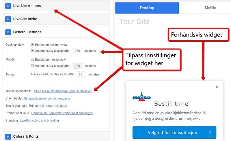 Booking widget til nettside Booking widget til nettside