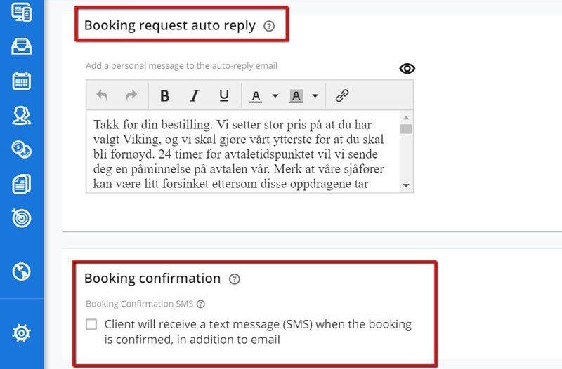SMS varsling ved ny booking SMS varsling ved ny booking