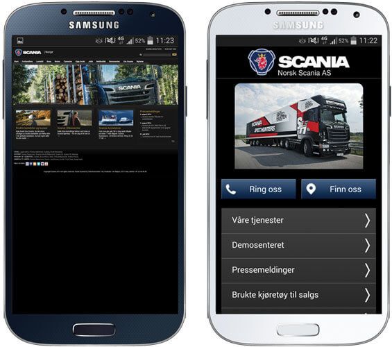 http://scania.no Scania-mobiltilpasset