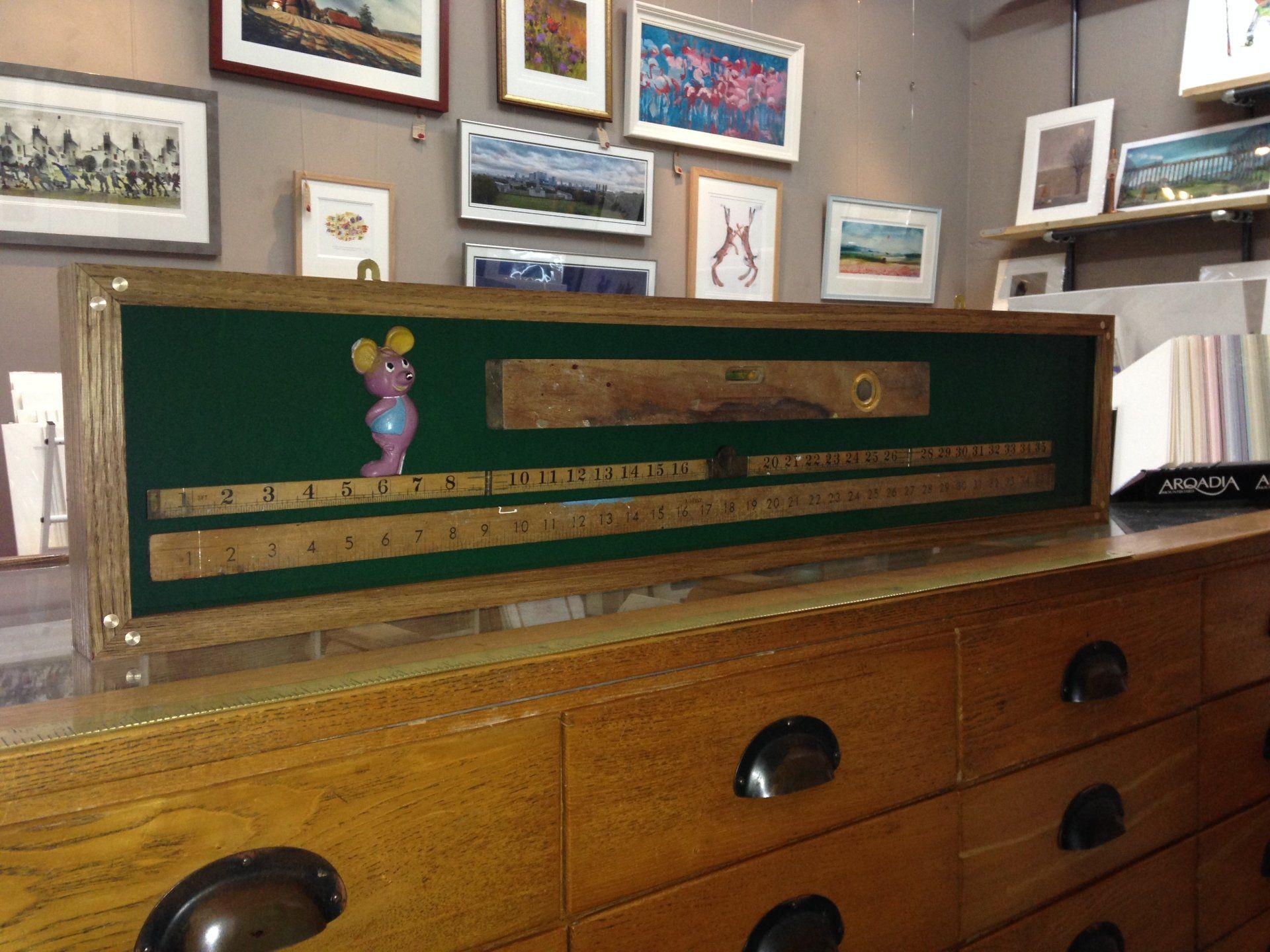 Framed Carpenters tools in Oak Frame
