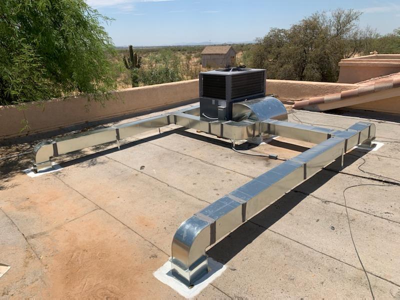 Newly Installed HVAC System on Flat Roof— Glendale, AZ — Tek1 Mechanical LLC