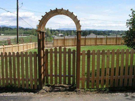 Wooden  Fence With Arbor — Marysville, WA — Premier Fence, Inc.