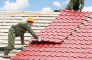 Two Man's Installing the Roof — Roofing Services in Dr. Santa Maria, CA Two Man's Installing the Roof — Roofing Services in Dr. Santa Maria, CA