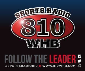 A sports radio logo that says follow the leader