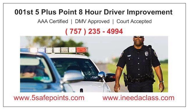 8-hour Virginia DMV Driver Improvement Program Classes & 12-hour Virginia Reckless Aggressive Driver Education Program - RADEP -Chesapeake, Portsmouth, Norfolk, Newport News, Virginia Beach, Hampton, Yorktown