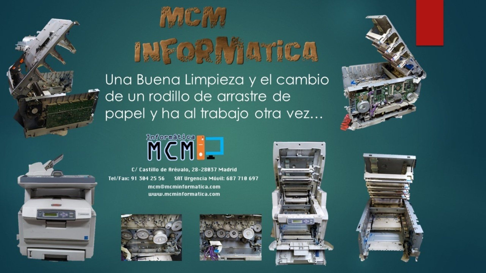 Reparacion piñon  Impresora Oki  Madrid Simancas