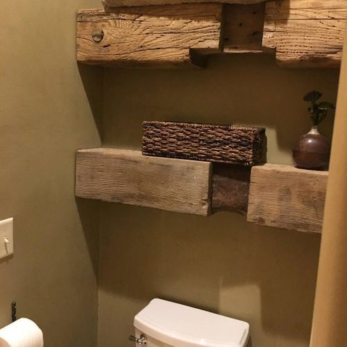 Rustic Furniture — Wooden Shelve above Toilet Bowl in Salt Lake City, UT