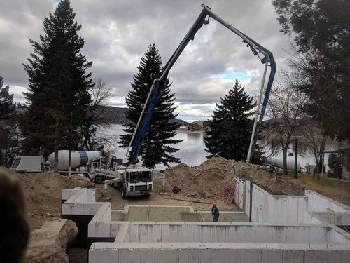 Concrete Pumping — Construction Site in East Helena, MT Concrete Pumping — Construction Site in East Helena, MT