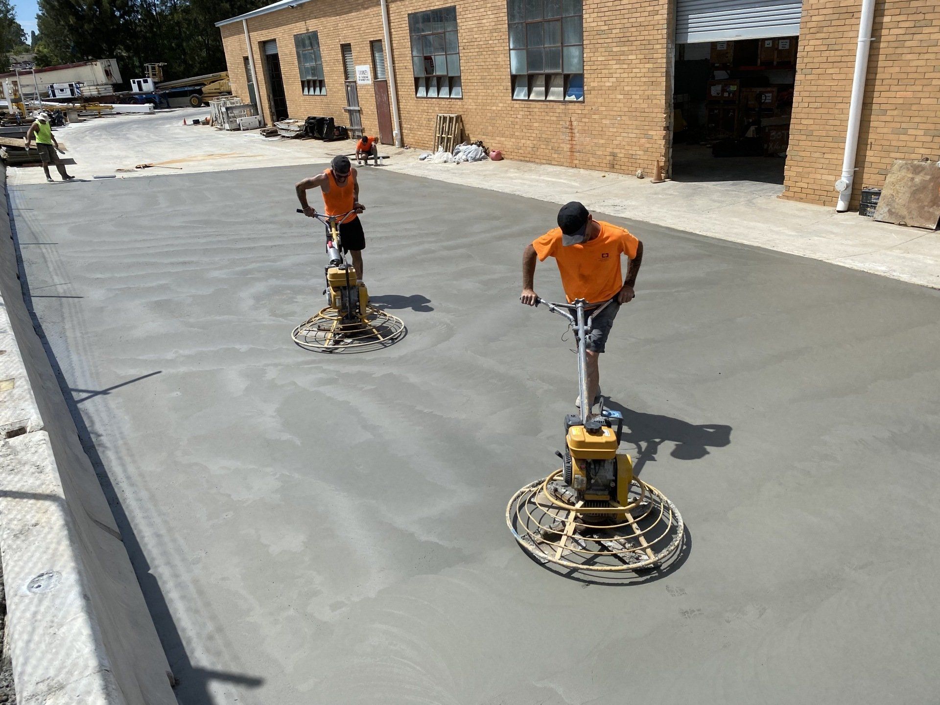 men working on site