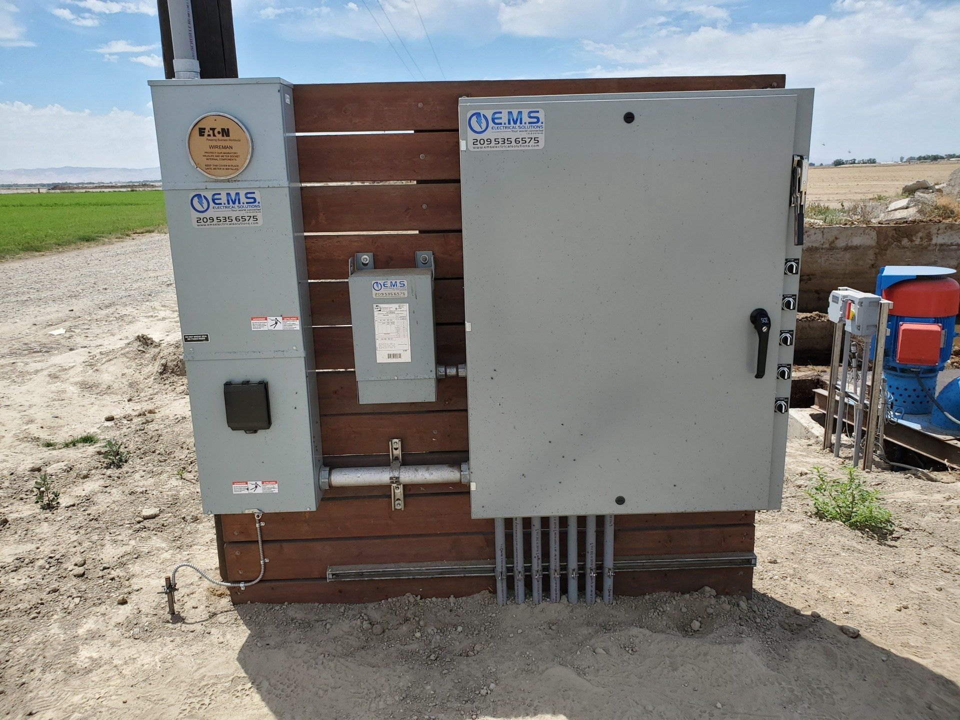 A 480volt meter main, transformer and motor control cabinet installed by EMS Electrical Solutions