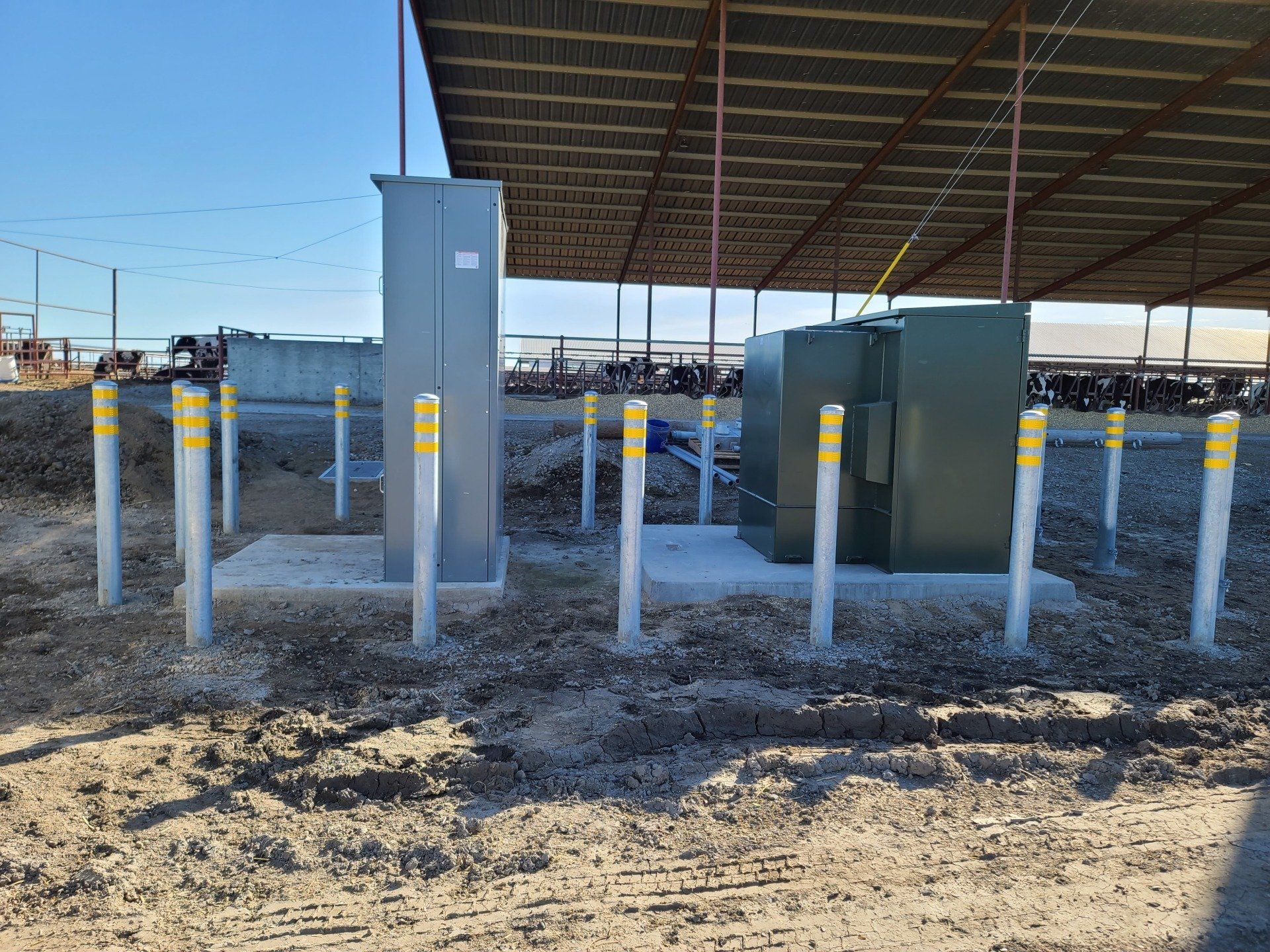 480 volts Switchgear next to high voltage padmounted transformer.
