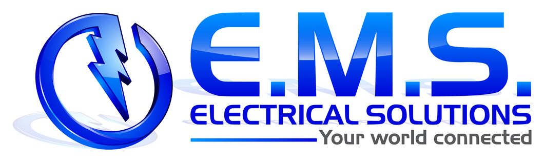 A logo for e.m.s. electrical solutions your world connected