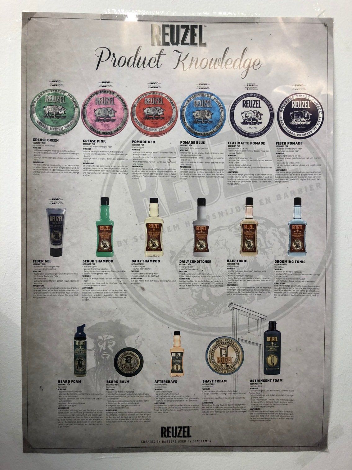 Reuzel Produkte Plakat