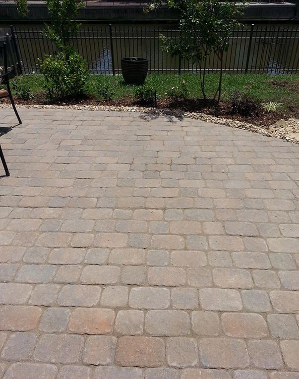 Brick patio installed by Beau Monde Lafayette, LA