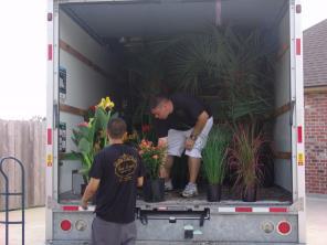 Beau Monde unloading new plants in Lafayette, LA