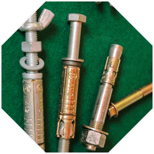 Close up image of fixings and fasteners