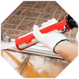 Sealant being applied