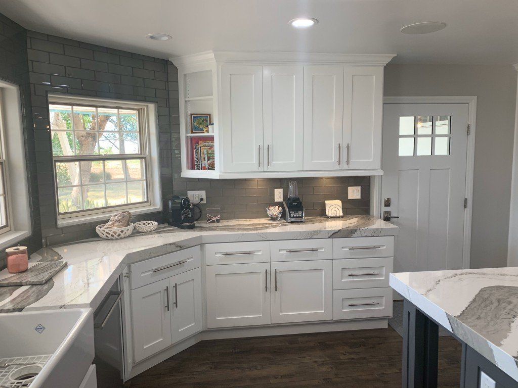 Marble Countertop with Drawers and Cabinets — Imperial, CA — NS Construction