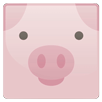 Pink Pig Face Icon.