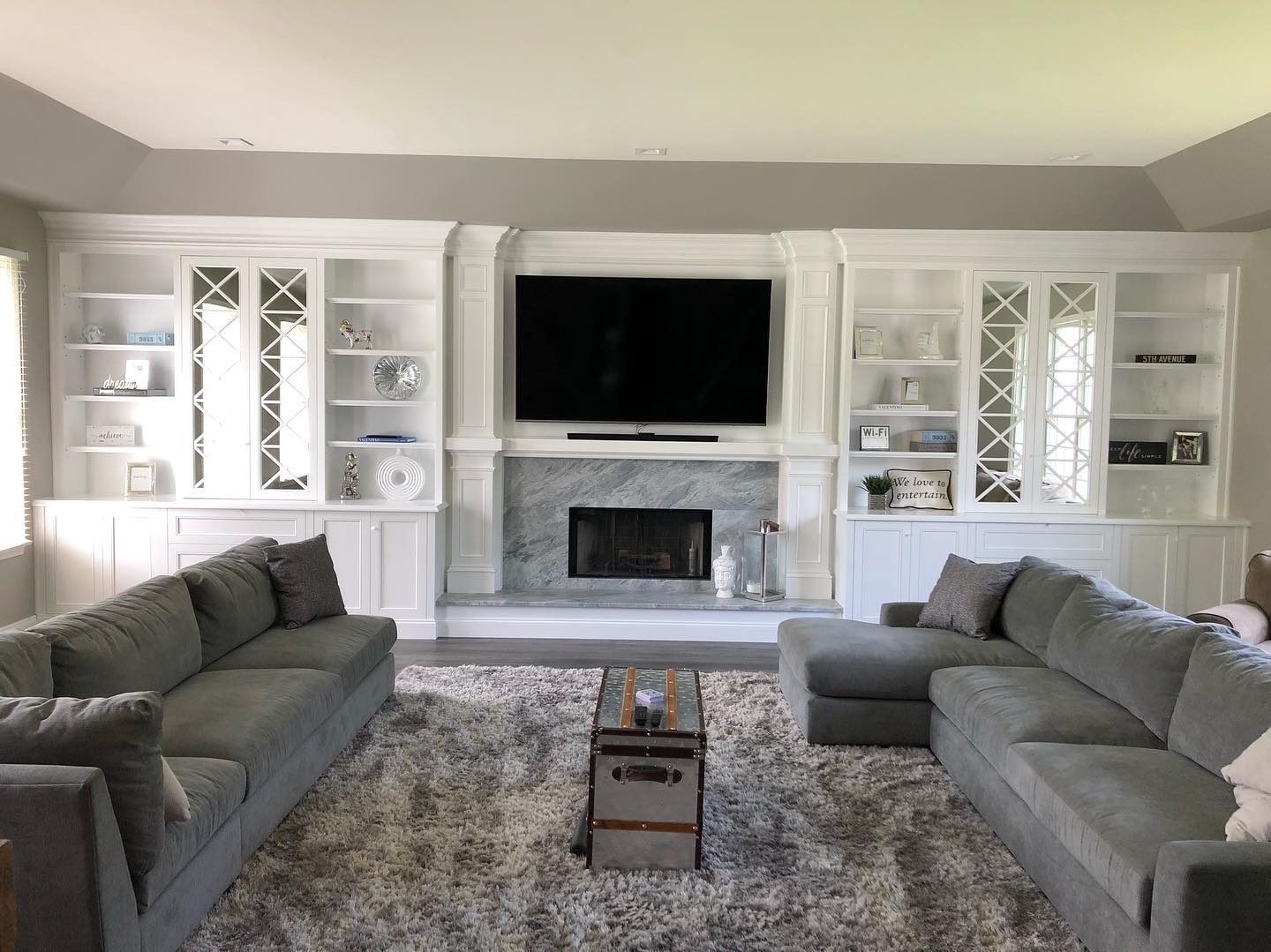 Cabinets — Living Room With Fireplace in Lakewood, NJ