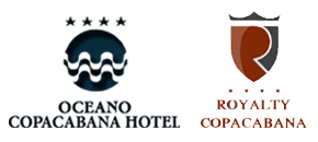 Two logos for oceano copacabana hotel and royalty copacabana