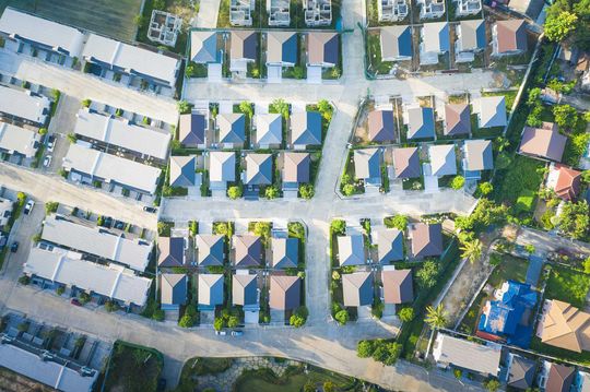 Aerial view of housing subdivision — Aledo, IL — MJH Engineering & Surveying Aerial view of housing subdivision — Aledo, IL — MJH Engineering & Surveying
