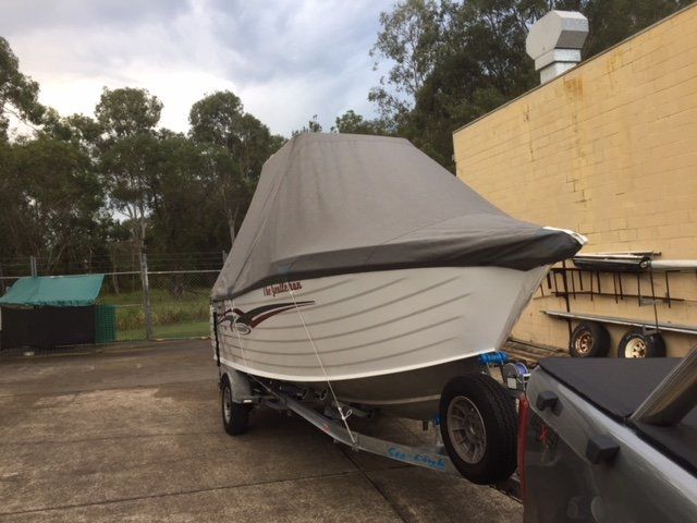 boat with cover