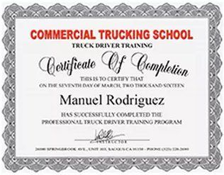 commercial trucking school certificate commercial trucking school certificate