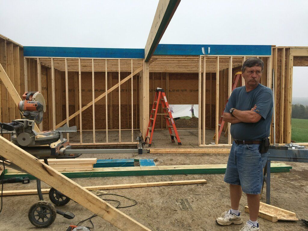 House Construction — Worker Standing On Construction Site in Marienville, PA
