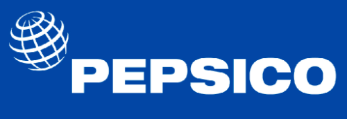 PepsiCo logo: white text and globe on blue background.
