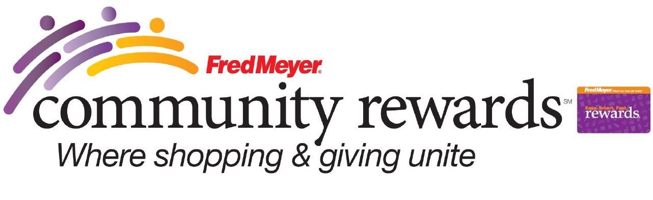 Fred Meyer Community Rewards logo with a group of people, an orange arch, and the slogan “Where shopping & giving unite.”