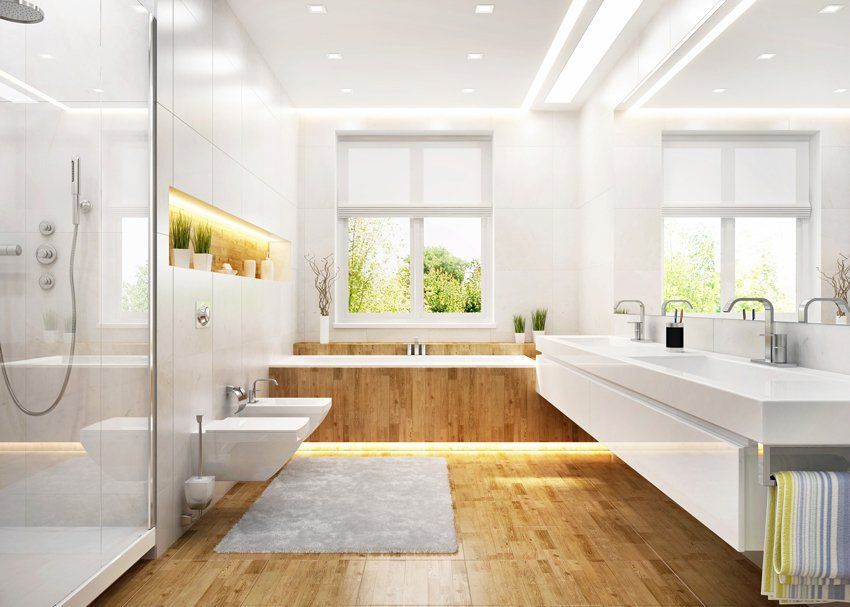 Luxury White Bathroom — Pasadena, MD — Elohim Construction LLC Luxury White Bathroom — Pasadena, MD — Elohim Construction LLC