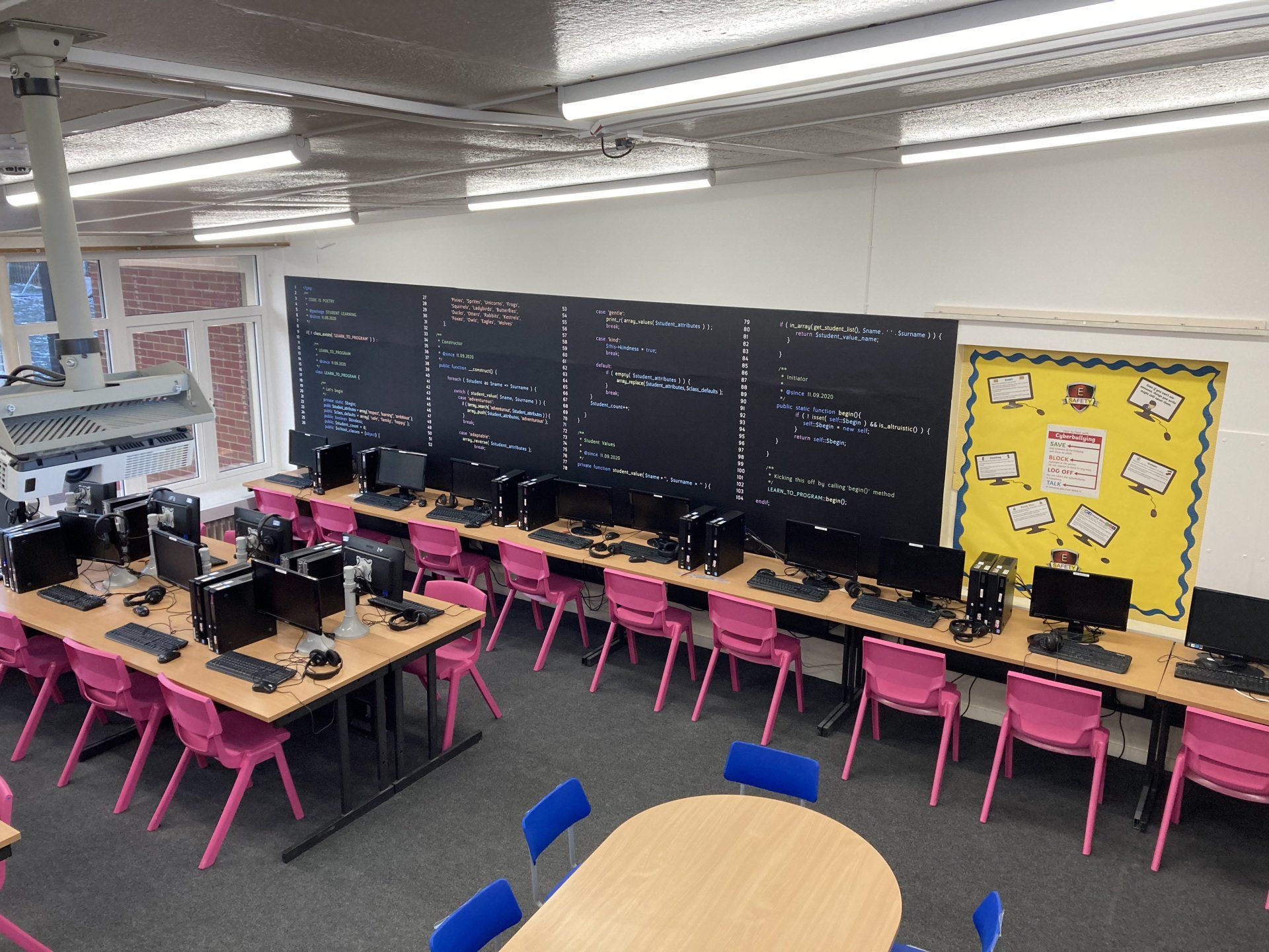 IT room school wall graphics