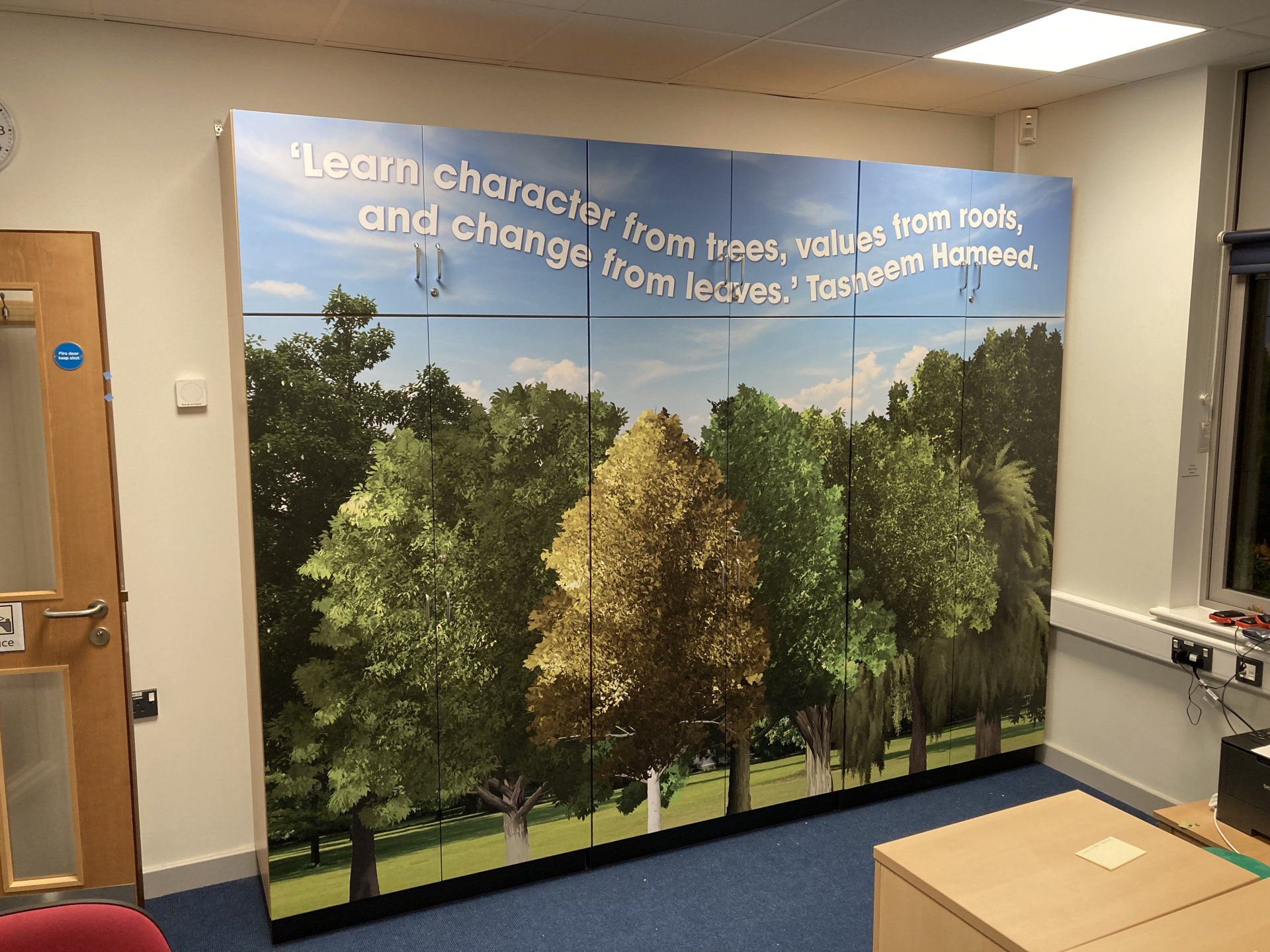 cupboard tree wall graphics School signage & displays