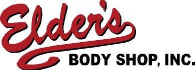 Elder's Body Shop, Inc. logo in red script, with black text below.