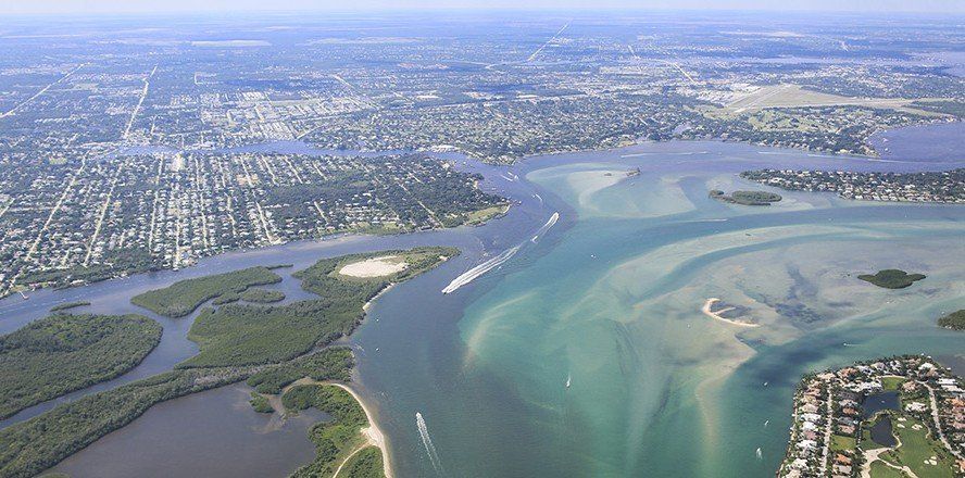 aerial shot of bay
