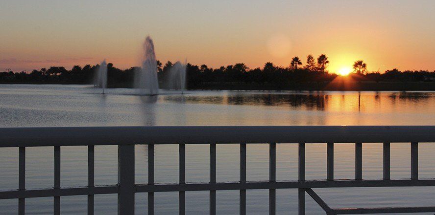 fountains in a lake