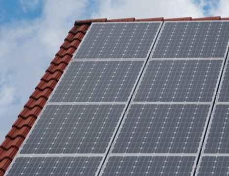 Roof-mounted solar panels