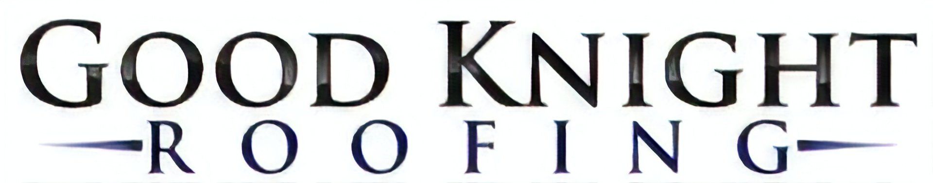 The logo for good knight roofing is shown on a white background.