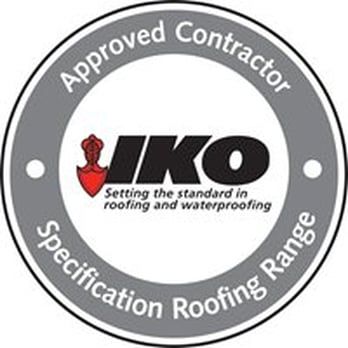 A logo for iko setting the standard in roofing and waterproofing
