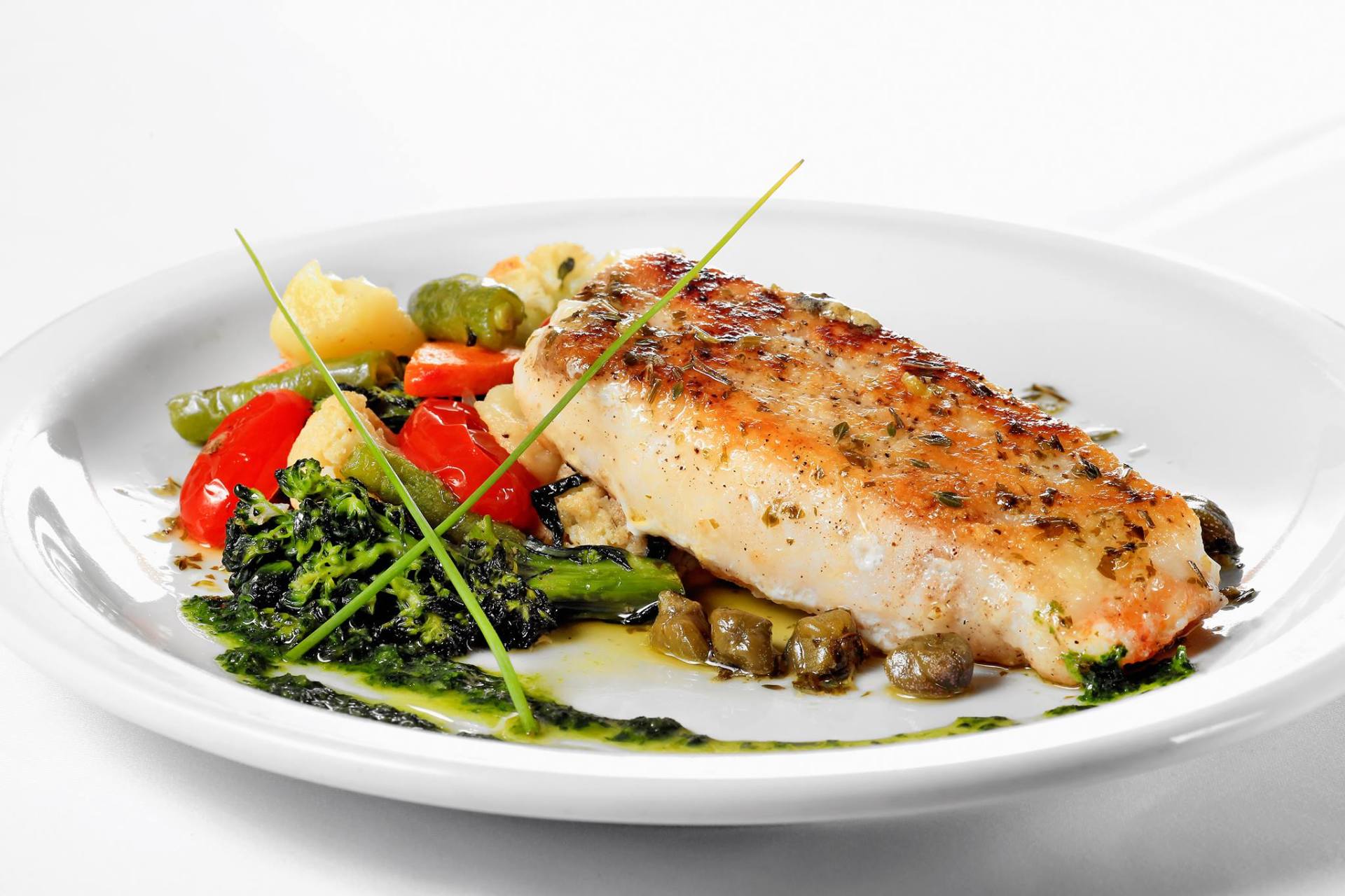 salmone con verdure